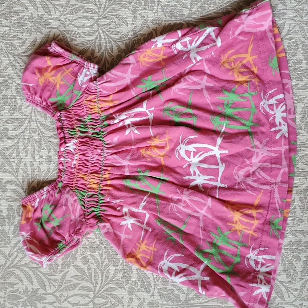 Pink tropical baby girl dress